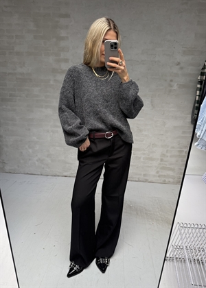 Alpha slit pullover Charcoal Melange Gestuz